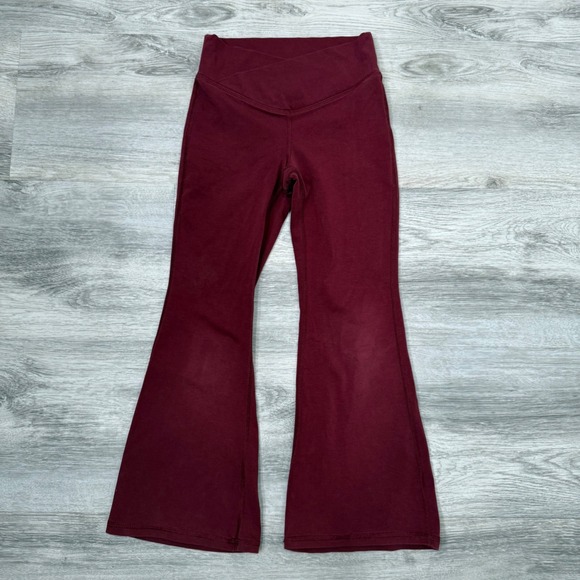 Old Navy Other - Old Navy Active Girls PowerChill High Rise Flare Leggings Burgundy Maroon S 6-7